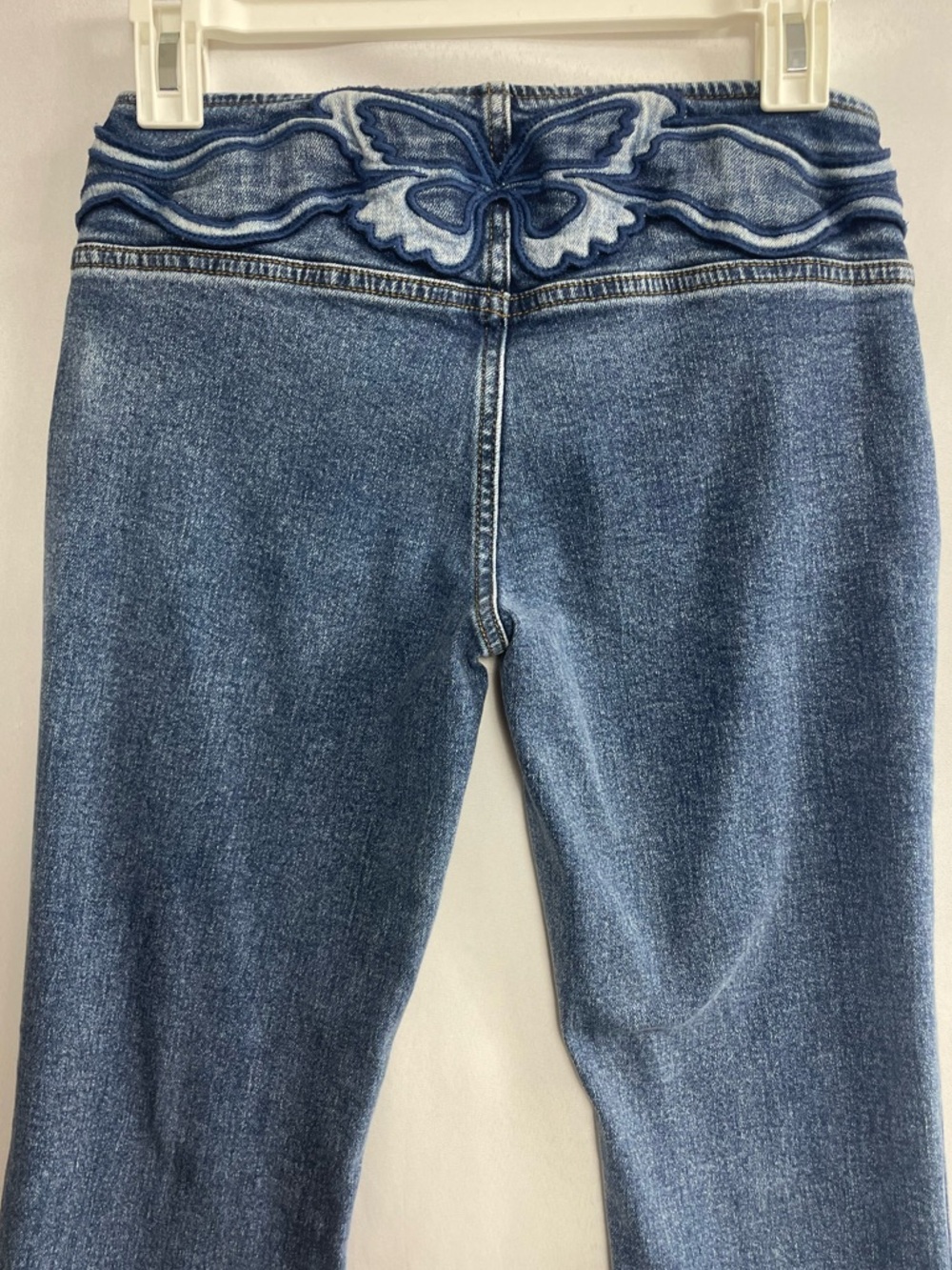 Pacsun Butterfly Jeans 24” Blue Low Rise Boot Stamp Grunge Fairy Mothcore Y2K